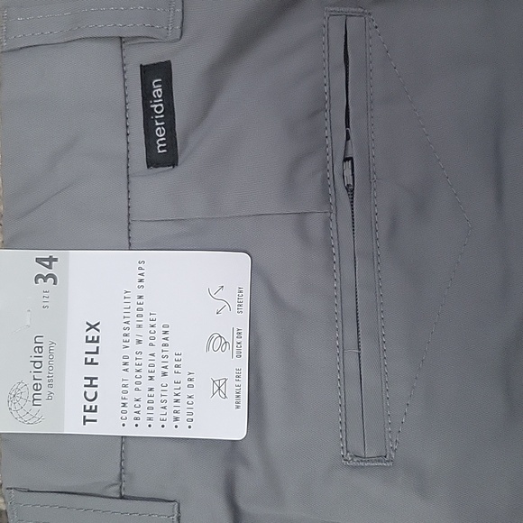 Meridian by Astronomy quick dry slim taper Tech flex pant 34 x 30  mens - Picture 11 of 11